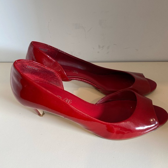 Aldo Red Kitten Heels with Peep Toe size 39 - Picture 3 of 8